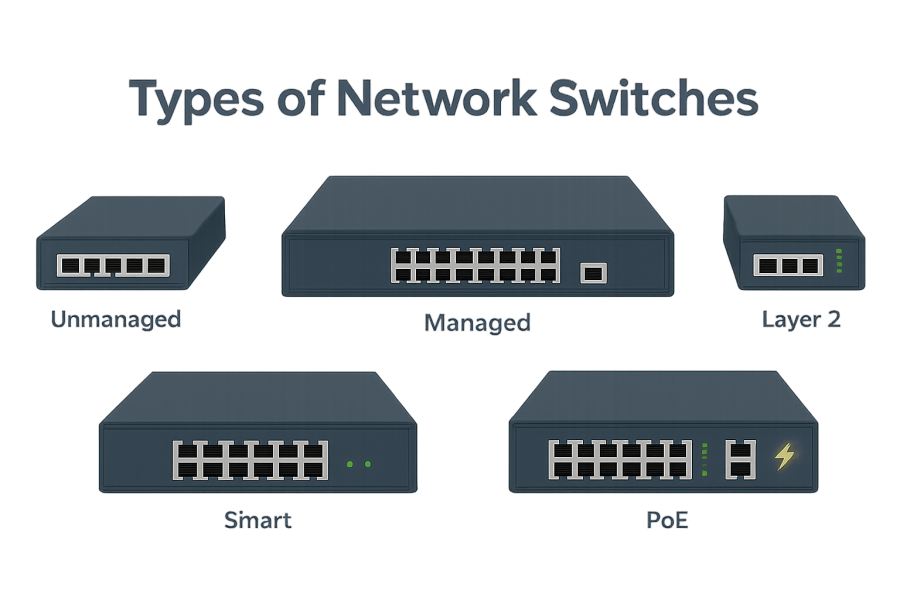 انواع نسل‌های سوئیچ شبکه | تفاوت‌ها، کاربردها و راهنمای انتخاب بهترین مدل