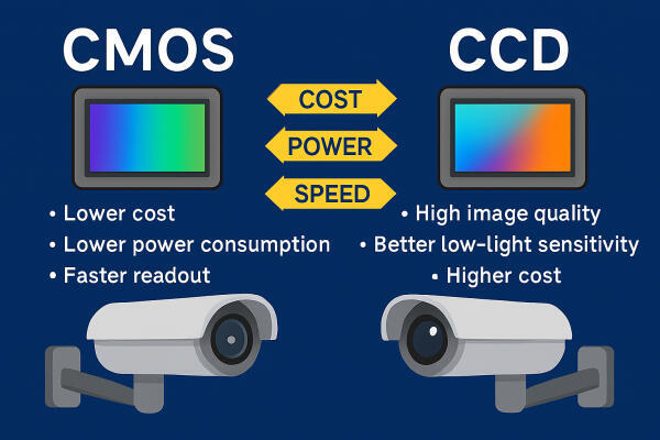 فناوری سنسور تصویر CMOS و CCD در دوربین‌های امنیتی