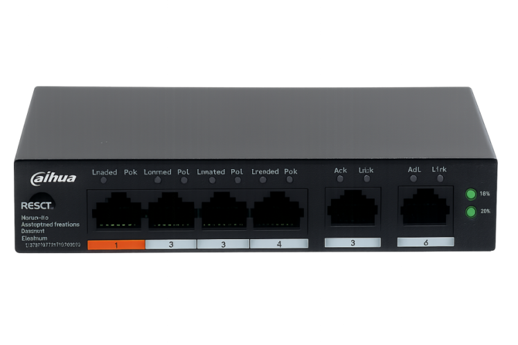 سوئیچ شبکه داهوا 6 پورت PoE حرفه ای و اقتصادی DH-CS4006-4ET2GT-36 | 6